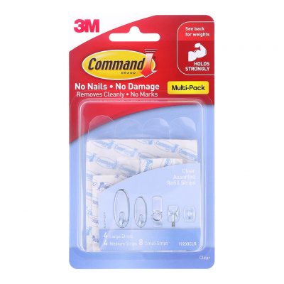 Command Refill Strips 17200CLR Assorted Clear Pk/16