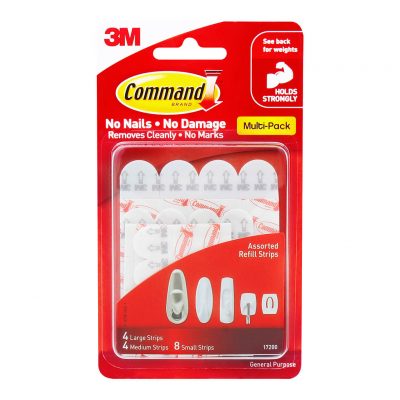 Command Refill Strips 17200 Assorted White Pk/16