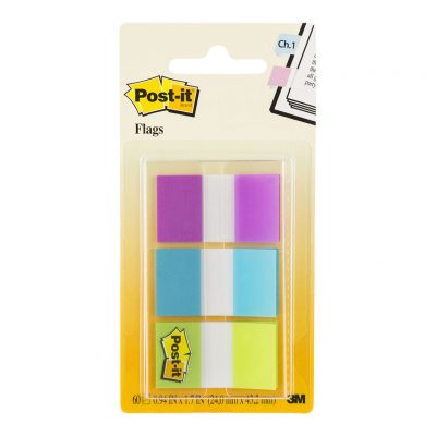Post-it Flags 680-PBG Blue Purple Green 25x43mm 50/Dispenser, 2 Dispensers/Pk