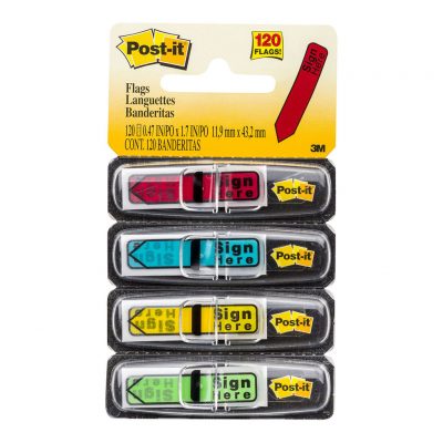Post-it Arrow Flag Sign Here 684-SH  Pkt/120