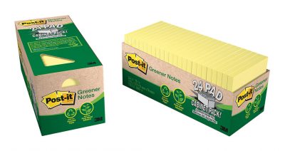 Post-it Recycled Note Cabinet Pack 654R-24CP-CY Yellow 76x76mm 75 sheet pads Pkt/24