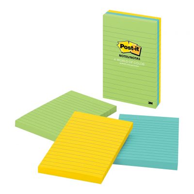 Post-it Notes 660-3AU Jaipur Collection Lined 101x152mm Pkt/3