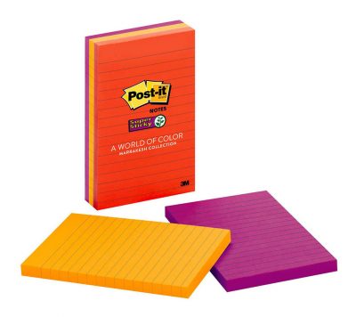 Post-it Super Sticky Lined Note 660-3SSAN Marrakesh 101x152mm 90 sheet pads Pkt/3