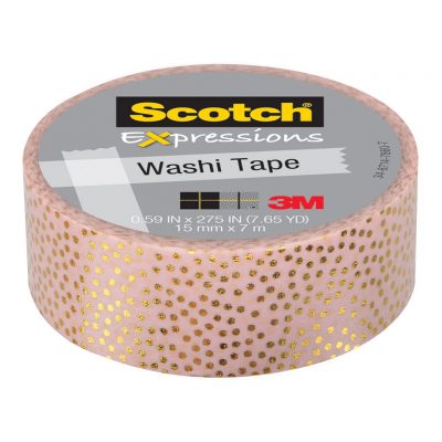 Scotch Expressions Foil Washi Tape C614-P2 15mm x 7m Pastel Dots