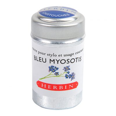 Herbin Writing Ink Cartridge Tin of 6 Bleu Myosotis