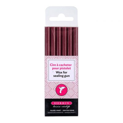Herbin Wax Gun Sticks 6 Pack Burgundy