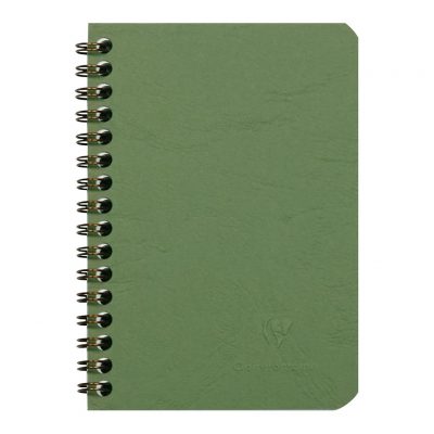 Age Bag Spiral Notebook Pocket Lined Green