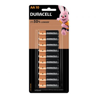 Duracell Coppertop Alkaline AA Battery Pack of 10
