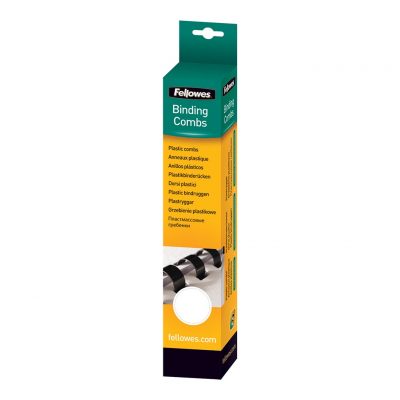 Fellowes Plastic Binding Combs 16mm White Pack 25